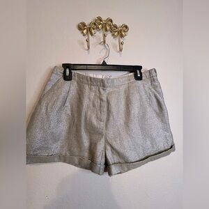 Madison Scotch  Chic High Waist Women's Shorts in  Champaign & metalic threads.